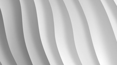 Beyaz gri eğimli geometrik soyut arkaplan. Zarif kıvrımlı çizgiler ve renk grafik tasarımlı şekil. 3d Hazırlama.