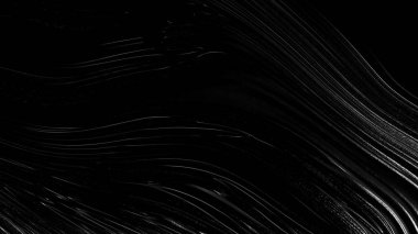 Siyah arkaplanda soyut beyaz çizgiler. 3d dalga illüstrasyonu, 3d görüntüleme.