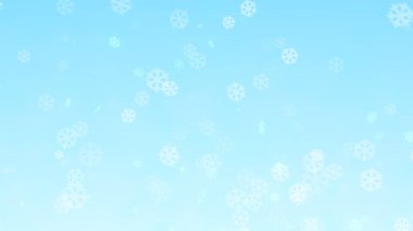 Mavi gökyüzü arka planlı Noel kar taneleri.