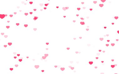 Beyaz arka planda Sevgililer Günü pembe kalpleri.