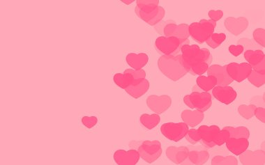 Pembe arka planda Sevgililer Günü pembe kalpleri.