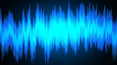 Ses dalgası çizgileri illüstrasyonu. Soyut mavi eğimli hareket arkaplanı.