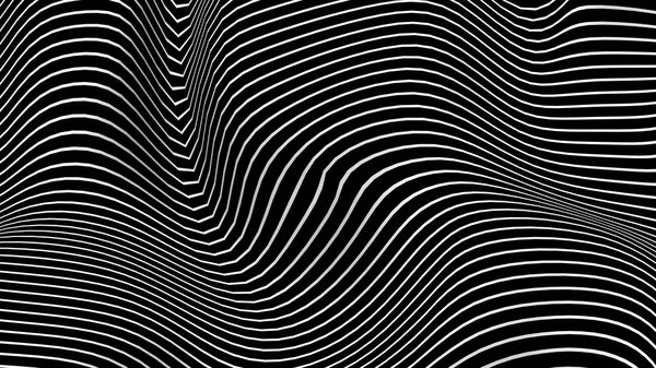 Черно Белая Кривая Волна Линии Абстрактного Фона — стоковое фото