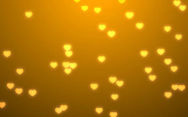 Valentine Day Gold Hearts Gold Background — Stock Photo, Image