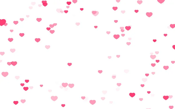 Valentinstag Rosa Herzen Auf Weißem Hintergrund — Stockfoto