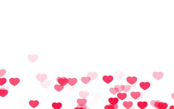 バレンタインデーピンクレッドハート上の白い背景 — ストック写真