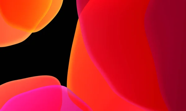 Fluido Geometrico Astratto Sfumatura Colore Rosso Arancio Sfondo Nero Grafica — Foto Stock