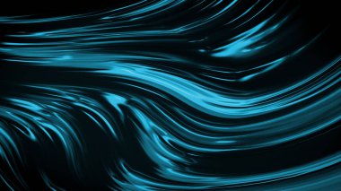 Dalgaların lüksüne sahip soyut Teal yeşili arka plan. 3d illüstrasyon, 3d canlandırma.