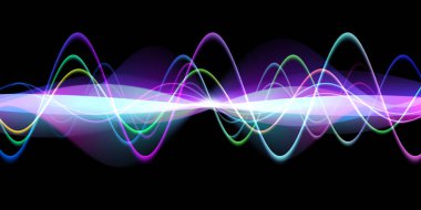 Ses dalgası çizgileri çizimi. Renkli gradyan hareket soyut arkaplan.