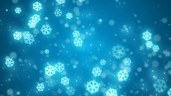 Kerstmis Sneeuwvlok Met Nacht Ster Licht Sneeuw Vallen Blauwe Achtergrond — Stockfoto