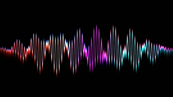 Hanghullám Vonal Multicolor Zene Elvont Háttér Színes Grafikai Kialakítású Neonfény — Stock Fotó