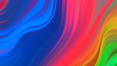 Soyut pembe sarı eğimli dalga arkaplanı. Neon ışığı eğimli çizgiler ve renkli grafik tasarımlı geometrik şekil.