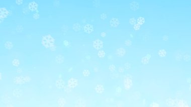 Mavi gökyüzü arka planlı Noel kar taneleri.