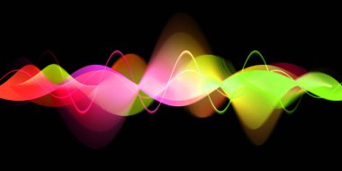 Ses dalgası çizgileri çizimi. Renkli gradyan hareket soyut arkaplan.