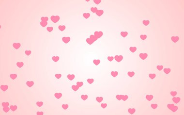 Pembe arka planda Sevgililer Günü pembe kalpleri.