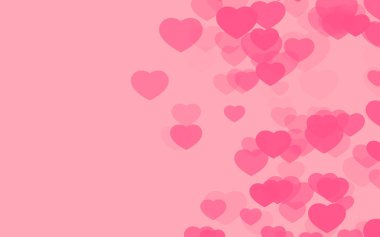 Pembe arka planda Sevgililer Günü pembe kalpleri.