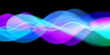 Ses dalgası çizgileri çizimi. Renkli gradyan hareket soyut arkaplan.