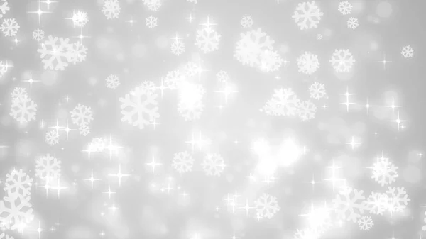Natale Bianco Fiocco Neve Con Neve Caduta Sfondo Grigio Inverno — Foto Stock