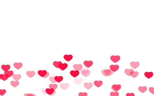 Valentijnsdag Roze Rode Harten Witte Achtergrond — Stockfoto