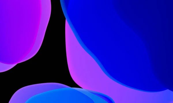 Abstract geometric fluid blue purple color gradient on black background. Trendy design graphics used for wallpaper screen tablet and phone. Dark mode.