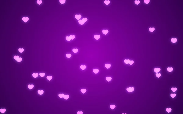 紫色の背景にバレンタインデーピンクの心 — ストック写真