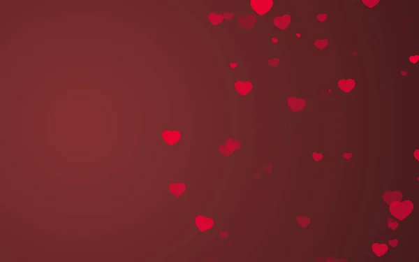 Dia Dos Namorados Corações Vermelhos Luz Fundo Vermelho — Fotografia de Stock