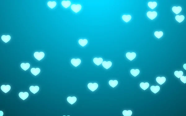 День Святого Валентина Блакитні Серця Зеленому Фоні Teal — стокове фото