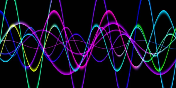 音波線のイラストを話す レインボーグラデーション運動アブストラクト背景 — ストック写真