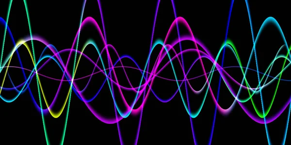 Speaking Sound Wave Lines Illustration Rainbow Gradient Motion Abstract Background — Stock Photo, Image