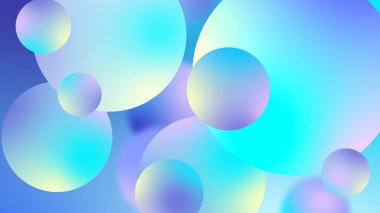 Grafik tasarımı için soyut toplar geometrik gradyan renk arkaplanı. 3d resimleme.