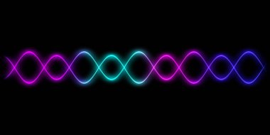 Ses dalgası çizgileri illüstrasyonu. Gökkuşağı gradyan hareketi soyut arkaplan.