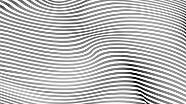 Siyah ve beyaz eğri dalga çizgisi soyut arkaplan.