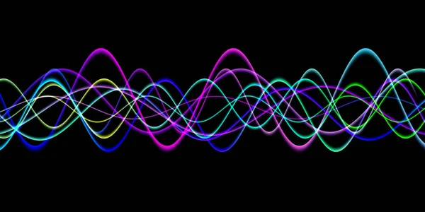 说声波线图解 彩虹梯度运动抽象背景 — 图库照片