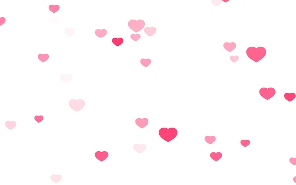 Valentijnsdag Roze Harten Witte Achtergrond — Stockfoto