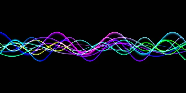 Speaking Sound Wave Lines Illustration Rainbow Gradient Motion Abstract Background — Stock Photo, Image