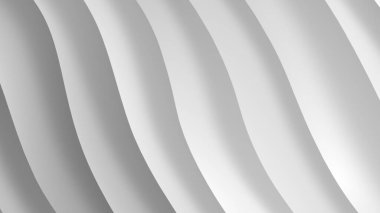 Beyaz gri eğimli geometrik soyut arkaplan. Zarif kıvrımlı çizgiler ve renk grafik tasarımlı şekil. 3d Hazırlama.