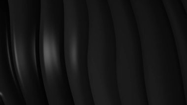 Siyah gri eğimli geometrik soyut arkaplan. Zarif kıvrımlı çizgiler ve renk grafik tasarımlı şekil. 3d Hazırlama