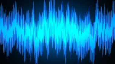 Ses dalgası çizgileri illüstrasyonu. Soyut mavi eğimli hareket arkaplanı.