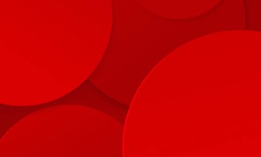 Kırmızı doku arka planında daireler çizer. Noel ve Sevgililer Günü konsepti için basit modern tasarım kullanımı. 