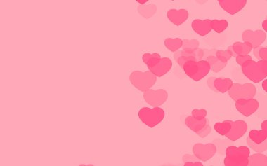 Pembe arka planda Sevgililer Günü pembe kalpleri.