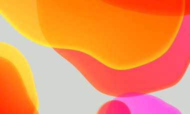 Gri arka planda soyut geometrik sıvı kırmızı turuncu renk gradyanı. Duvar kağıdı tableti ve telefon için kullanılan moda tasarım grafikleri.