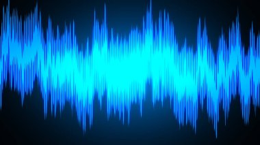 Ses dalgası çizgileri illüstrasyonu. Soyut mavi eğimli hareket arkaplanı.