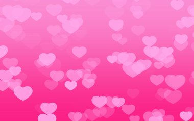 Pembe arka planda Sevgililer Günü pembe kalpleri.