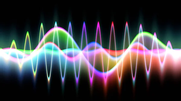 Sound wave line multicolor music abstract background. Neon light curved with colorful graphic design.