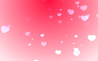 Sevgililer günü pembe arka planda beyaz kalpler.