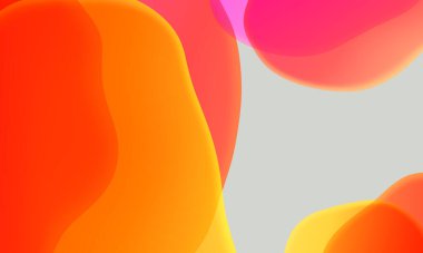 Gri arka planda soyut geometrik sıvı kırmızı turuncu renk gradyanı. Duvar kağıdı tableti ve telefon için kullanılan moda tasarım grafikleri.