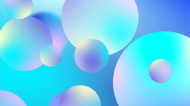 Grafik tasarımı için soyut toplar geometrik gradyan renk arkaplanı. 3d resimleme.