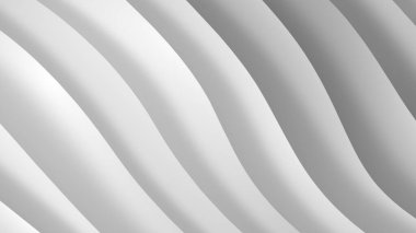 Beyaz gri eğimli geometrik soyut arkaplan. Zarif kıvrımlı çizgiler ve renk grafik tasarımlı şekil. 3d Hazırlama