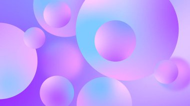 Soyut mor toplar geometrik eğimli arkaplan. Grafik tasarımı için. 3d resimleme.