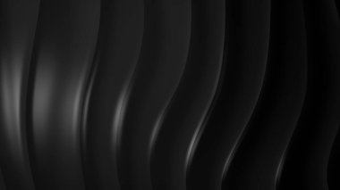 Siyah gri eğimli geometrik soyut arkaplan. Zarif kıvrımlı çizgiler ve renk grafik tasarımlı şekil. 3d Hazırlama